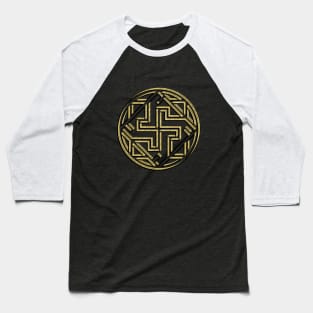 Geometric Celtic Viking Art with Gold Baseball T-Shirt